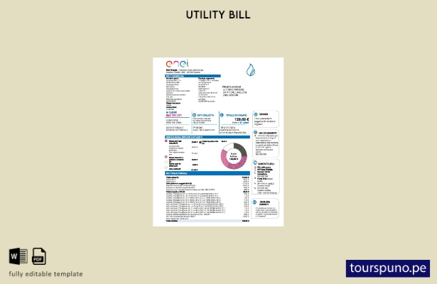 lista para imprimir plantilla de factura de servicios públicos de Italia Enel En